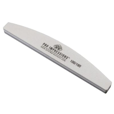 Premium Half Moon Sponge Buffer Nail File - 100/180 Grit