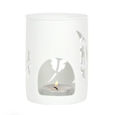 Ceramic Wax Melt Burner - Feather Pattern
